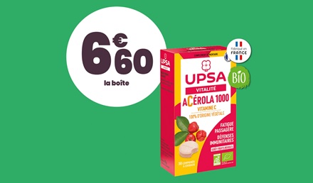 Vitalité* Acérola 1000 bio Vitamine C 100% d'origine végétale